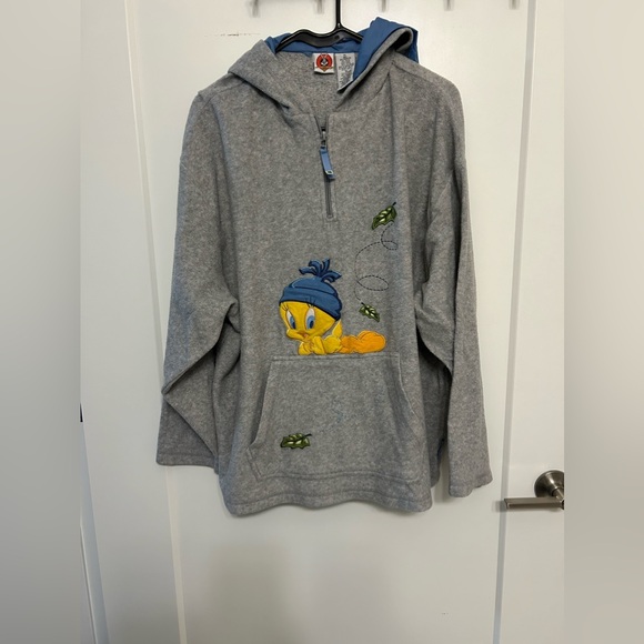 Vintage Looney Tunes Tweety Bird Quarter Zip Fleece - Picture 1 of 10